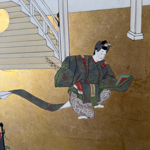 Paravent le dit du Genji, Japon époque Edo début 19e - 