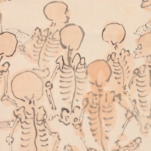 Skeletons Studying, Shaku Kaiyin, Japan Meiji Period - 