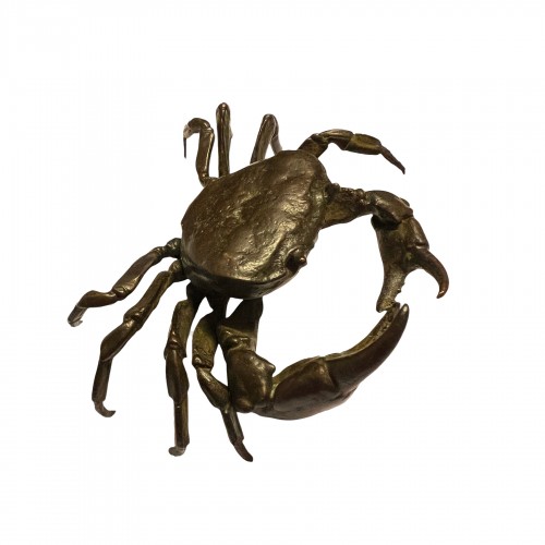 Crabe articulé en bronze signé Yasunoke, Japon vers 1900