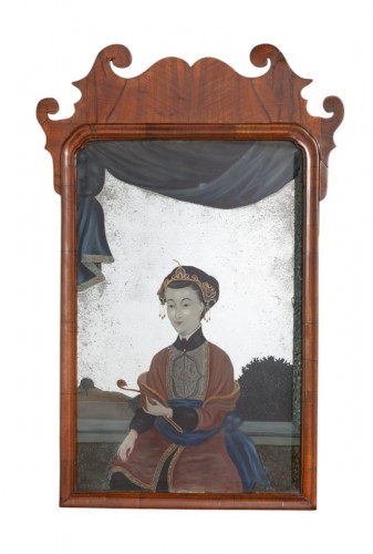 Miroir en verre églomisé George II, Chine pour l'export