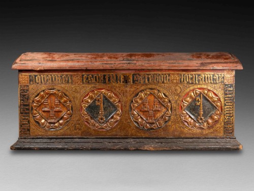 Antiquités - Pastiglia marriage chest - North of Italy, 15th century