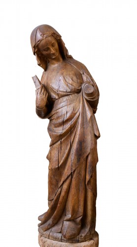 Vierge folle en chêne sculpté en ronde-bosse