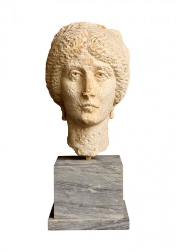 Female Head in limestone Palmyra