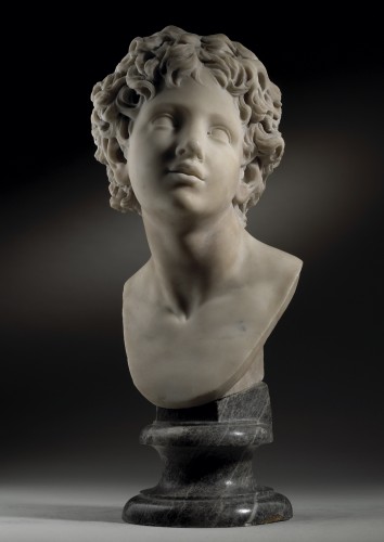Sculpture Sculpture en Marbre - Buste néoclassique d'un garçon