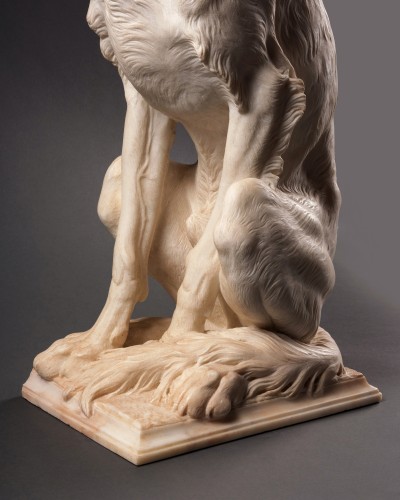 Pair of Seated Greyhounds - Sculpture Style 