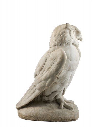 Hibou en marbre, Italie XIXe siècle - Sculpture Style 