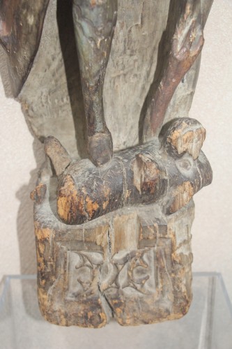 Sculpture Sculpture en Bois - Jeanne d'Arc en bois polychrome, Bourgogne XVe siècle