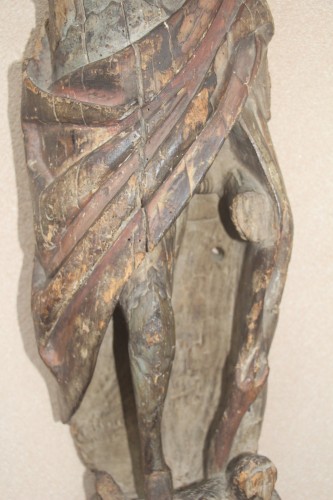 Jeanne d'Arc en bois polychrome, Bourgogne XVe siècle - Didascalies