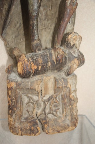 Jeanne d'Arc en bois polychrome, Bourgogne XVe siècle - Moyen Âge