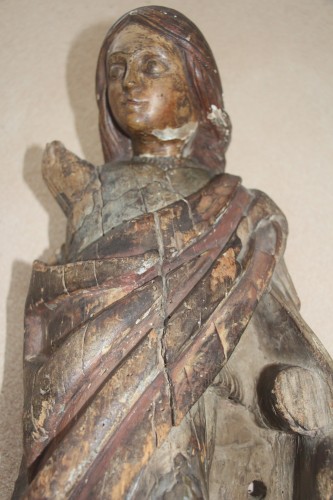 Moyen Âge - Jeanne d'Arc en bois polychrome, Bourgogne XVe siècle
