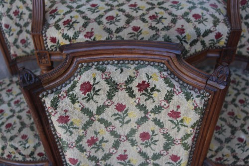 Suite de quatre fauteuils cabriolets d'époque Louis XVI - Louis XVI