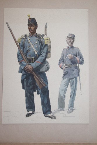 Campagne du Mexique (1861-1867), suite de huit aquarelles, de Lahalle,1834-1909 - Napoléon III