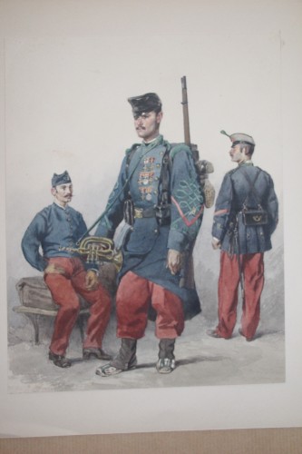 Napoléon III - Campagne du Mexique (1861-1867), suite de huit aquarelles, de Lahalle,1834-1909