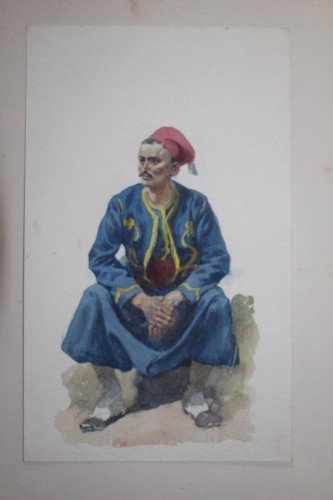 XIXe siècle - Revue Militaire, suite de neuf aquarelles - Charles-Dominique Lahalle (1834-1909)