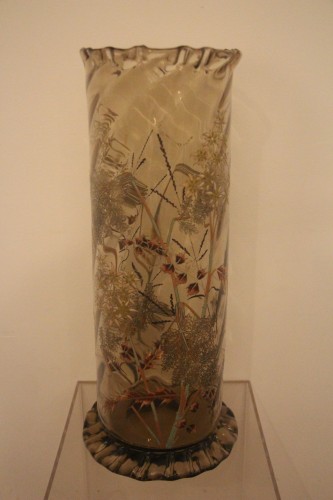 Emile GALLE (1846-1904), Important vase en verre transparent fumé, circa 1884 - Verrerie, Cristallerie Style Art nouveau