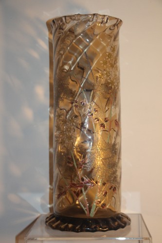 Emile GALLE (1846-1904), Important vase en verre transparent fumé, circa 1884 - Didascalies