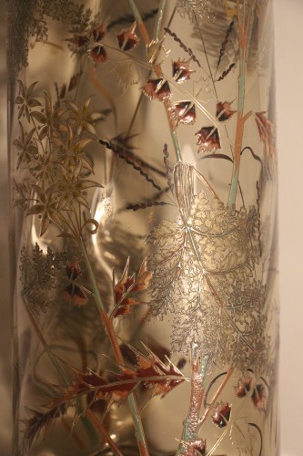 Antiquités - Emile GALLE (1846-1904), Important vase en verre transparent fumé, circa 1884