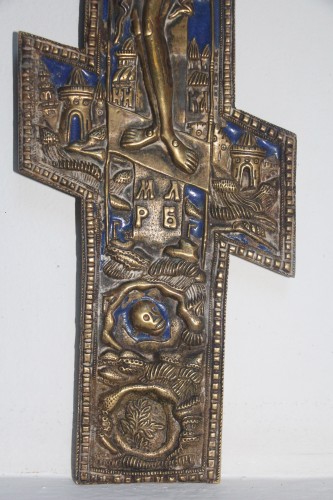 Croix orthodoxe russe, XIXe siècle - Art sacré, objets religieux Style Napoléon III