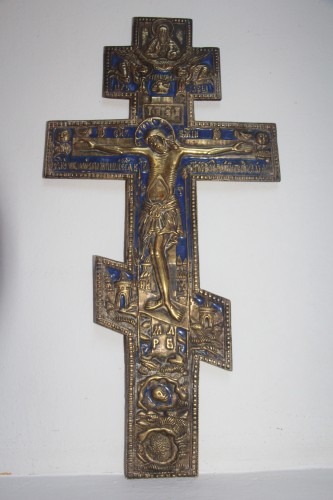 Antiquités - Croix orthodoxe russe, XIXe siècle