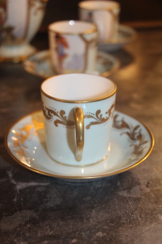 XXe siècle - Service à café en porcelaine de Paris signé Camille Le Tallec (1906-1991)