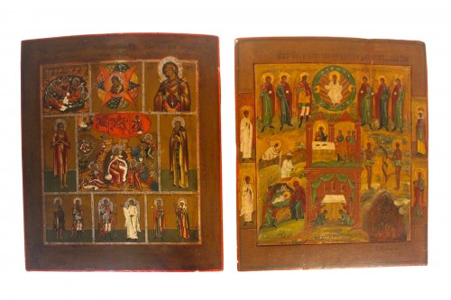 Pair of Russian “Life of Christ” icons, early 19th century