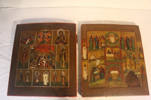 Pair of Russian “Life of Christ” icons, early 19th century - Religious Antiques Style 