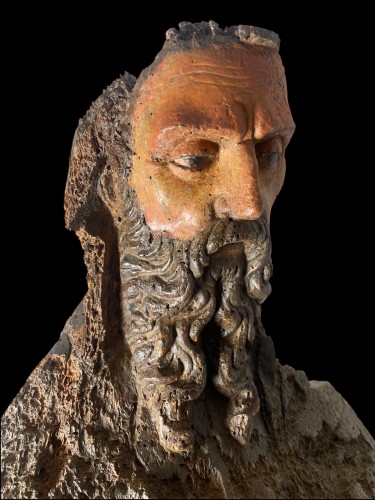 Saint Anthony (The Great) - Italy circa 1450 - Sculpture Style Middle age