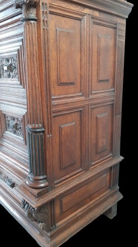 Furniture  - A large oak cupboard from the first half of the 17th century