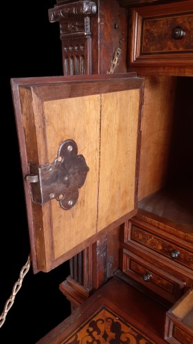  - A &quot;secretaire&quot; in oak and black wood XVII &amp; XIX th centuries