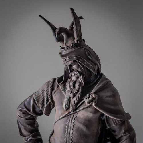 Objet de décoration  - Héros du Chant des Nibelungen, statues en fonte, fin du XIXe siècle