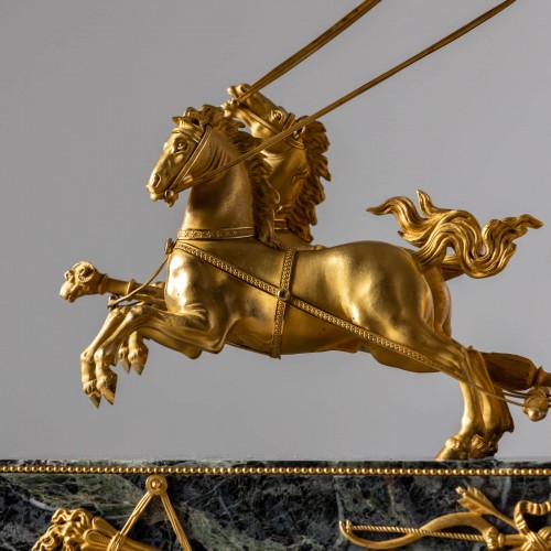 19th century - Empire Mantel Clock “au Char de l’Amour”, with Cupid and Chariot