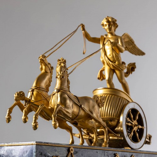 Empire Mantel Clock “au Char de l’Amour”, with Cupid and Chariot - 