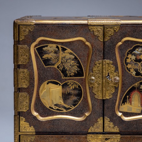 Asian Works of Art  - Japanese lacquer cabinet, Meiji period, circa 1900