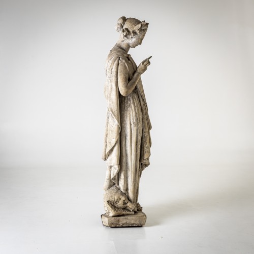 Sculpture Sculpture en Terre cuite - Statue en terre cuite d'une femme scribe, 19e siècle