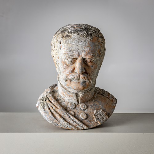  - Terracotta Busts of Count von Gneisenau and von Blücher, sig. Louis Weiss, 