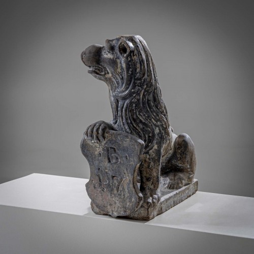 Pair of Stone Lions, dated 1701 - 