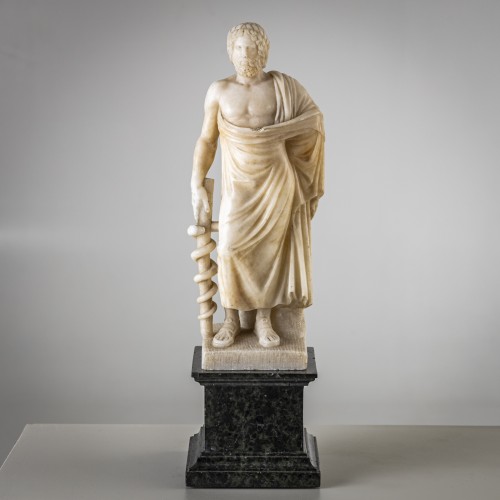 XIXe siècle - Paire de sculptures en albâtre blanc, 2e moitié du 19e siècle