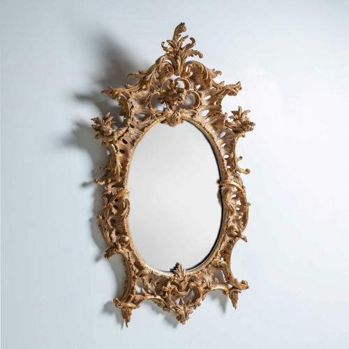 George III Giltwood Wall Mirror, England c. 1770 - Mirrors, Trumeau Style 