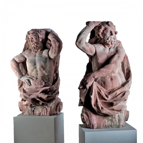 Pair of Sandstone Atlases, Frankfurt circa 1720-1748