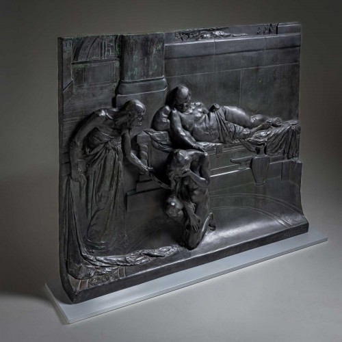 Sculpture Sculpture en Bronze - Relief en bronze de Max Wach-Wacheneck, fondu par Noack Berlin, 1900-1909