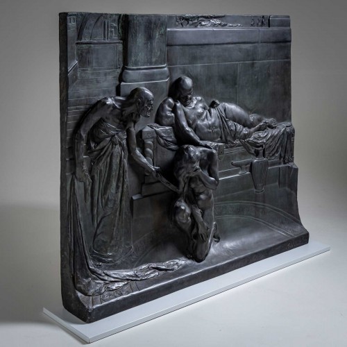 XXe siècle - Relief en bronze de Max Wach-Wacheneck, fondu par Noack Berlin, 1900-1909