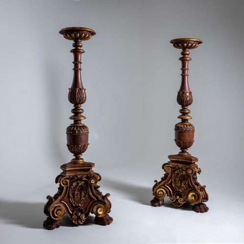 Early Baroque Altar Candlesticks, Florence dated 1627 - Lighting Style 