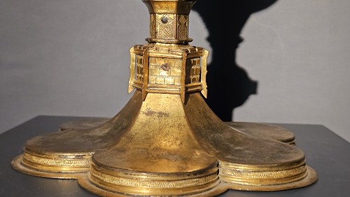 Candle holder, copper, gilded 15th century - Middle age