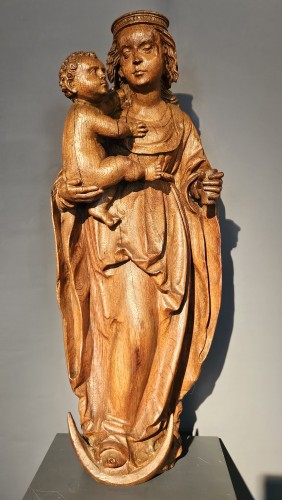 Sculpture Sculpture en Bois - Marie avec l'enfant Jésus