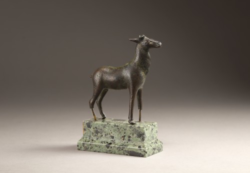 Ancient Art  - ancient bronze, young stag 