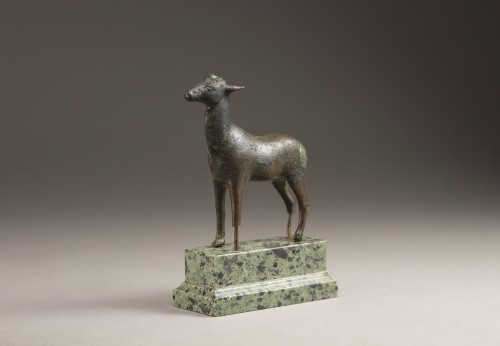 Bronze antique, jeune cerf - Emmanuel Soubielle Works of Art