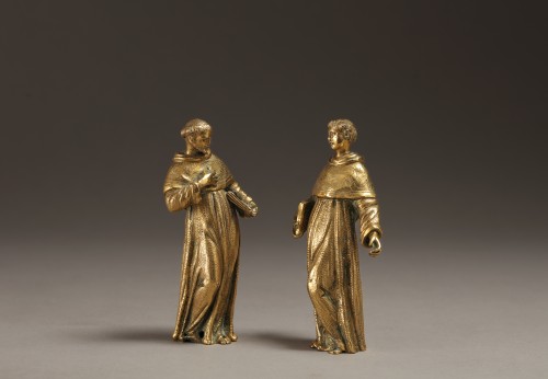 Sculpture  - Renaissance, baroque, gilt bronze figures of two saint
