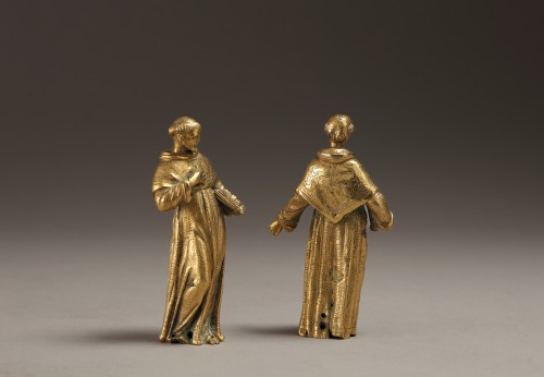 Renaissance, baroque, gilt bronze figures of two saint - 
