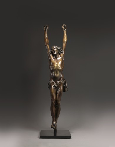 Christ en bronze, Flandres XVIIe siècle - Art sacré, objets religieux Style 