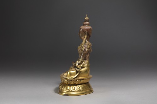 XIXe siècle - Bronze doré figurant le Bouddha Amitayus